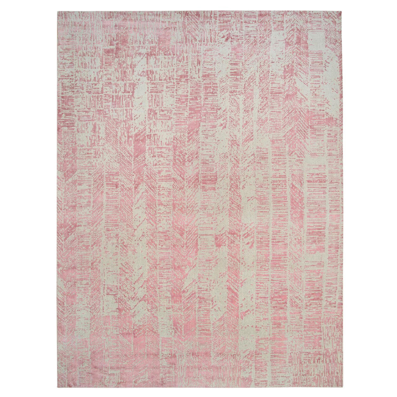 Pink 11'10" x 15'1" Transitional & Art Handloom Wool/Silk Rug - Sku: O064841