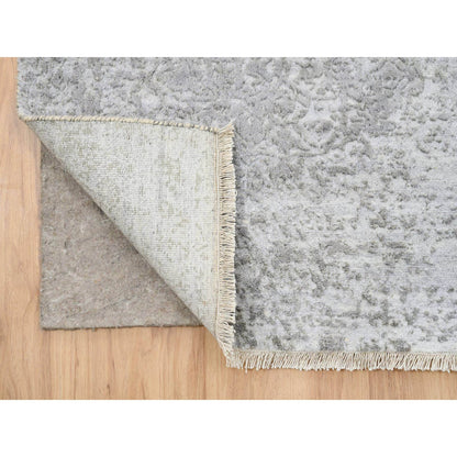 Transitional Wool Hand Knotted Rug Grey No Border 2.7X23.9 -O064844