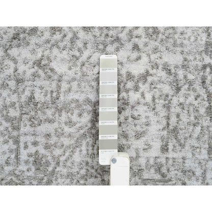 Transitional Wool Hand Knotted Rug Grey No Border 2.7X23.9 -O064844