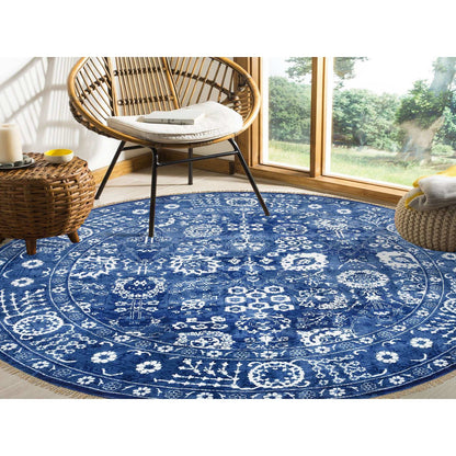 Transitional Wool & Silk Hand Knotted Rug Blue Blue 10.2X10.2 -O064847