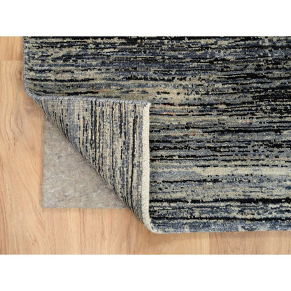 Modern and Contemporary Wool Hand Knotted Rug Black No Border 8.4X9.10 -O064866