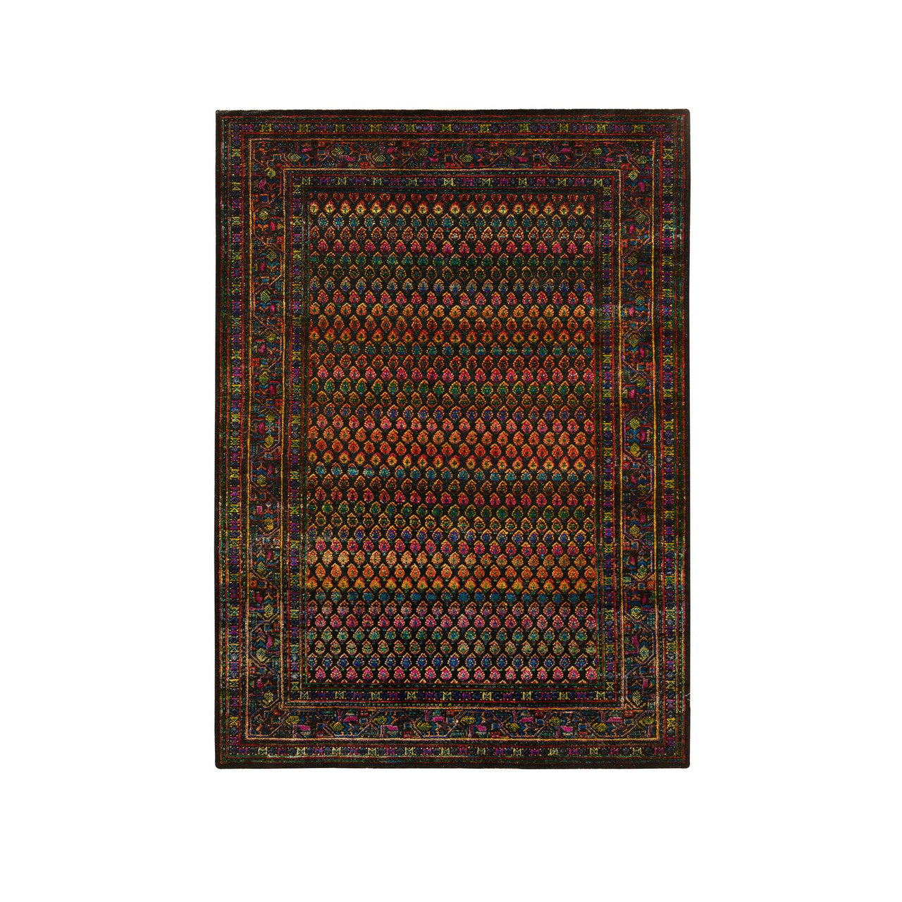 Transitional Wool Hand Knotted Rug Black Black 4.0X6.0 -O064878