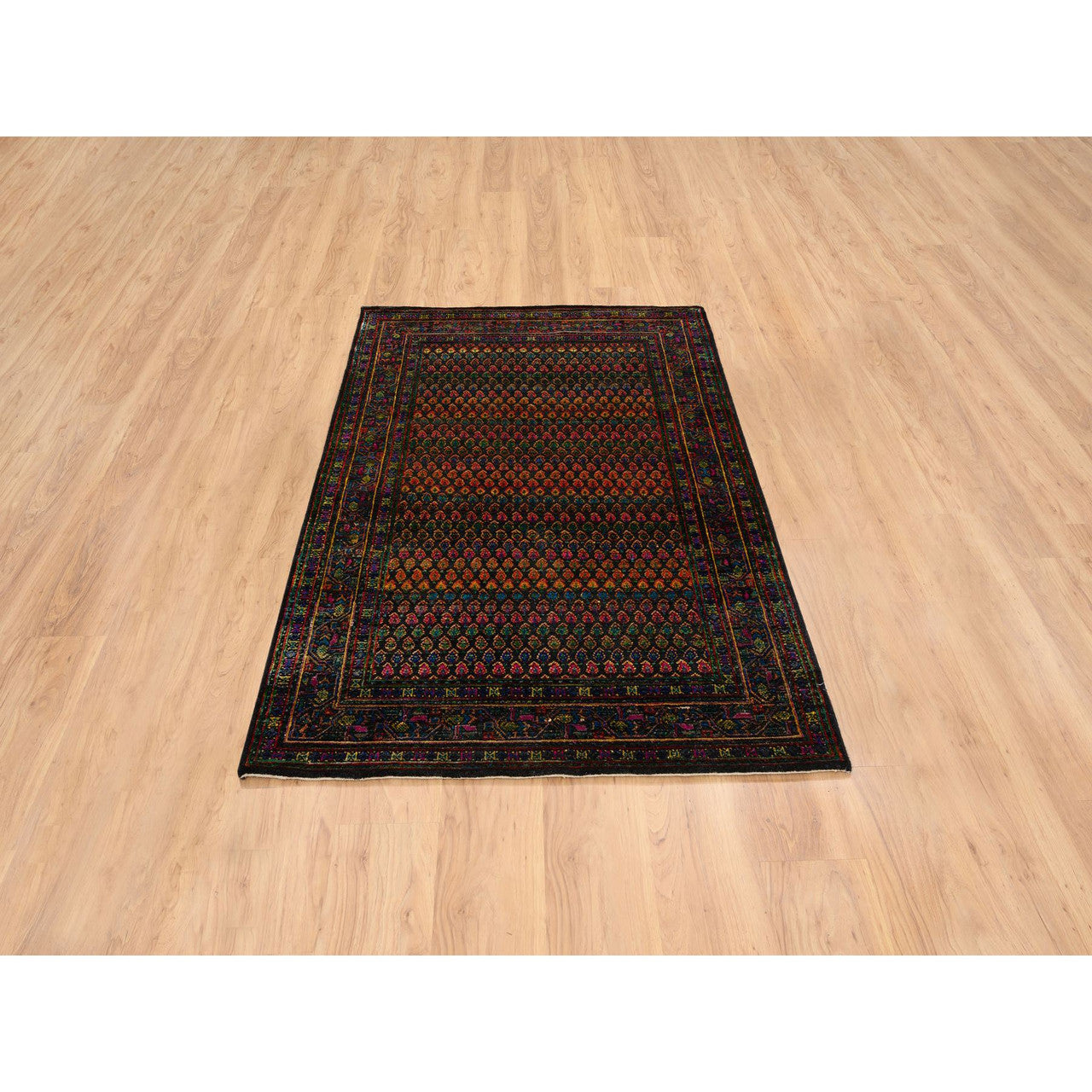 Transitional Wool Hand Knotted Rug Black Black 4.0X6.0 -O064878