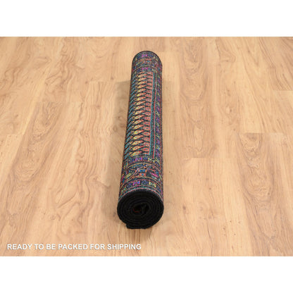 Transitional Wool Hand Knotted Rug Black Black 4.0X6.0 -O064878