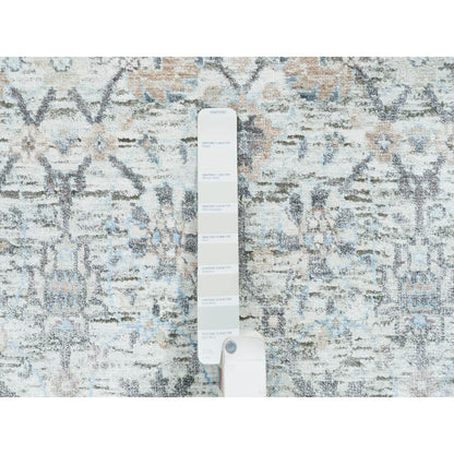 Transitional Wool & Silk Hand Knotted Rug Ivory No Border 2.6X18.2 -O064890