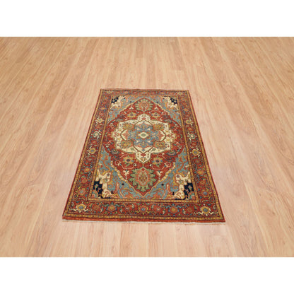 Heriz Wool Hand Knotted Rug Red Red 4.0X6.1 -O064946