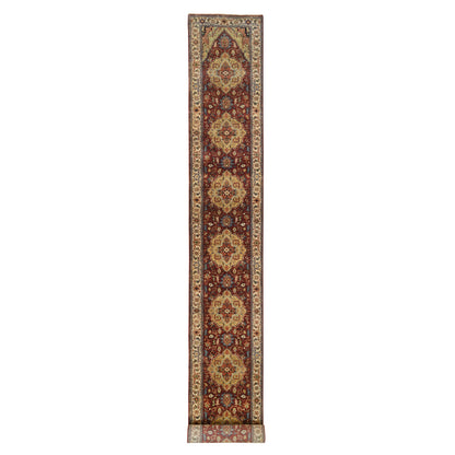 Heriz Wool Hand Knotted Rug Red Cream 2.5X20.1 -O064960