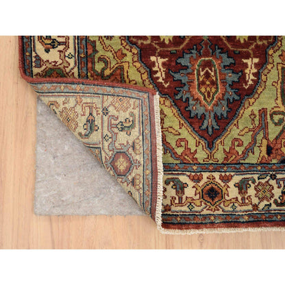 Heriz Wool Hand Knotted Rug Red Cream 2.5X20.1 -O064960