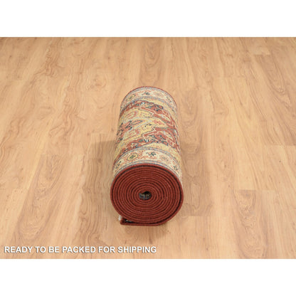 Heriz Wool Hand Knotted Rug Red Cream 2.5X20.1 -O064960