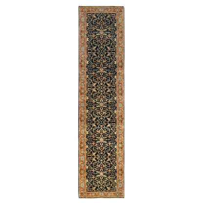 Heriz Wool Hand Knotted Rug Blue Red 2.7X12.0 -O064969