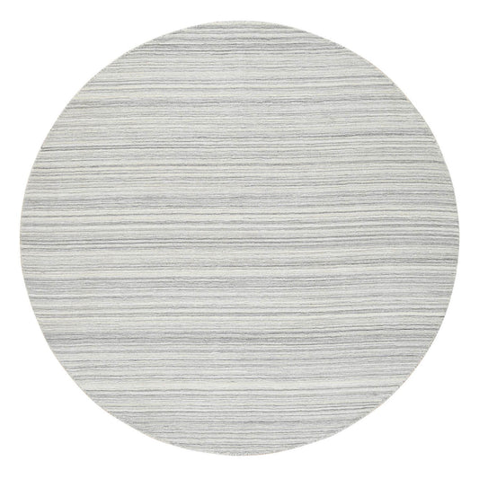 Modern and Contemporary Wool Hand Loomed Rug Grey No Border 8.0X8.0 -O064982