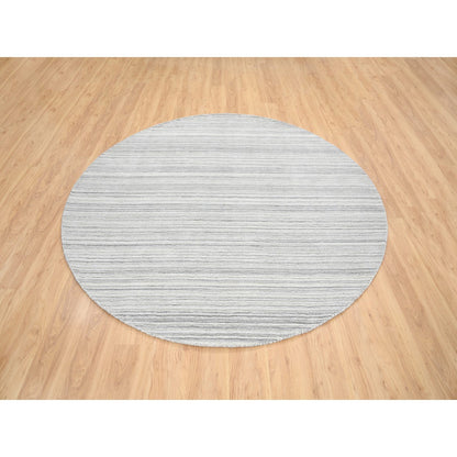 Modern and Contemporary Wool Hand Loomed Rug Grey No Border 8.0X8.0 -O064982
