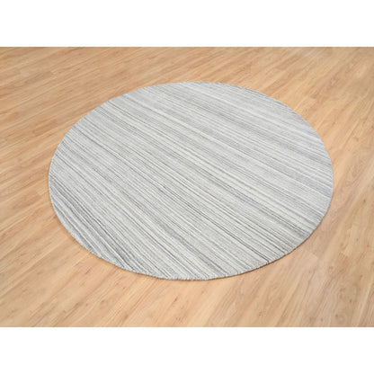 Modern and Contemporary Wool Hand Loomed Rug Grey No Border 8.0X8.0 -O064982