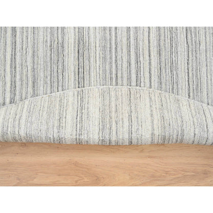 Modern and Contemporary Wool Hand Loomed Rug Grey No Border 8.0X8.0 -O064982