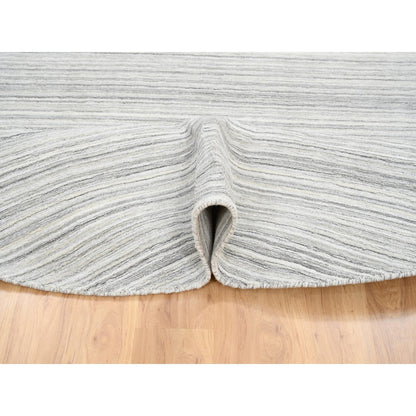 Modern and Contemporary Wool Hand Loomed Rug Grey No Border 8.0X8.0 -O064982