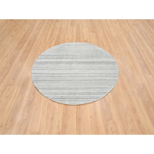 Modern and Contemporary Wool Hand Loomed Rug Grey No Border 6.0X6.0 -O064985
