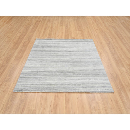 Modern and Contemporary Wool Hand Loomed Rug Grey No Border 6.0X6.0 -O064986