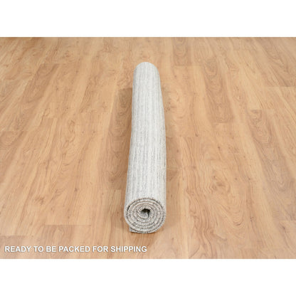 Modern and Contemporary Wool Hand Loomed Rug Grey No Border 6.0X6.0 -O064986