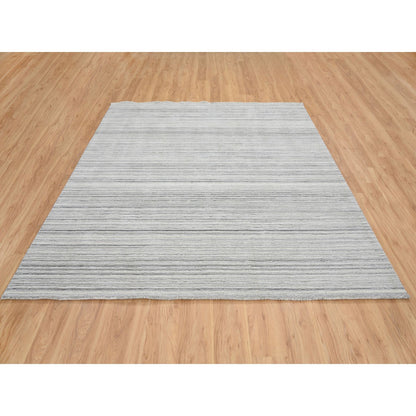 Modern and Contemporary Wool Hand Loomed Rug Grey No Border 8.1X8.0 -O064990