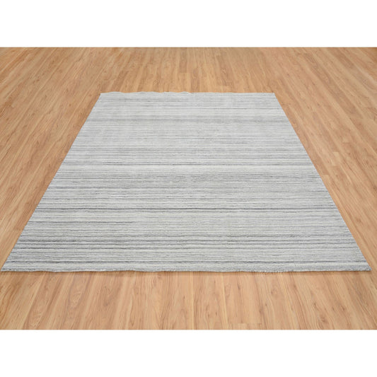 Modern and Contemporary Wool Hand Loomed Rug Grey No Border 8.1X8.0 -O064990