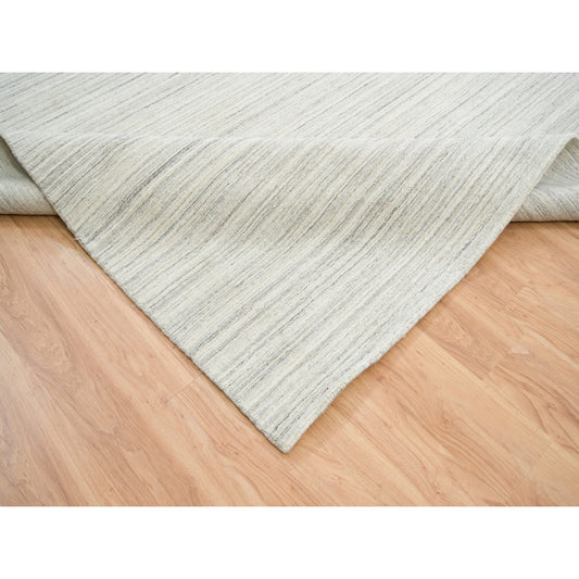 Modern and Contemporary Wool Hand Loomed Rug Ivory 12.1X12.0  -O064994
