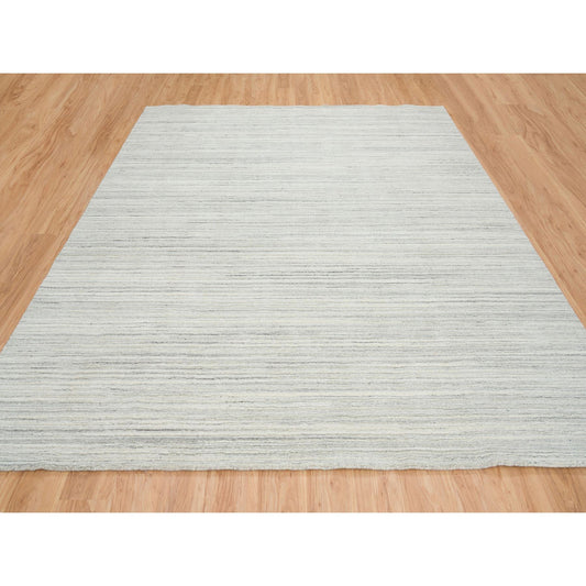 Modern and Contemporary Wool Hand Loomed Rug Ivory No Border 10.0X10.0 -O065006