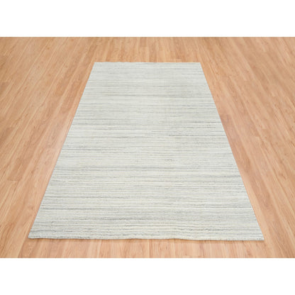 Modern and Contemporary Wool Hand Loomed Rug Ivory No Border 6.1X9.0 -O065008
