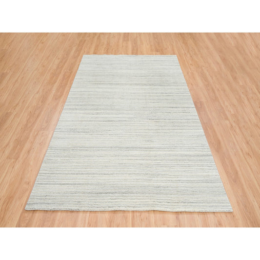 Modern and Contemporary Wool Hand Loomed Rug Ivory No Border 6.1X9.0 -O065008