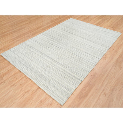 Modern and Contemporary Wool Hand Loomed Rug Ivory No Border 6.1X9.0 -O065008