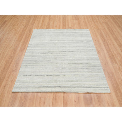 Modern and Contemporary Wool Hand Loomed Rug Ivory No Border 6.2X6.1 -O065011