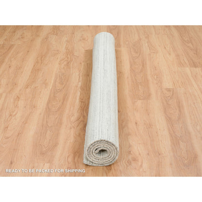 Modern and Contemporary Wool Hand Loomed Rug Ivory No Border 6.2X6.1 -O065011