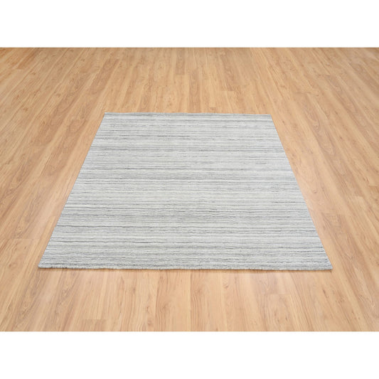 Modern and Contemporary Wool Hand Loomed Rug Grey No Border 6.1X6.1 -O065012