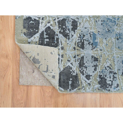 Modern and Contemporary Wool & Silk Hand Knotted Rug Grey No Border 6.1X9.3 -O065017