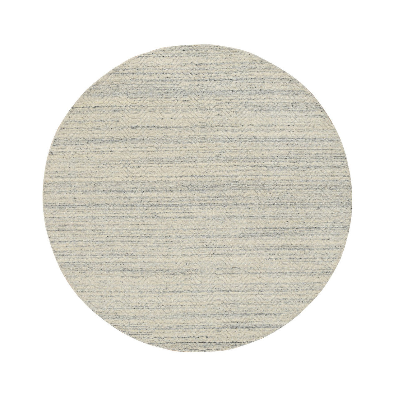 Beige 5'10" x 5'10" Modern and Contemporary Handloom Wool Rug - Sku: O065024