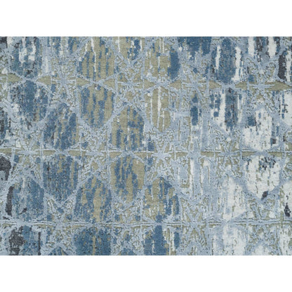 Modern and Contemporary Wool & Silk Hand Knotted Rug Grey No Border 2.6X8.3 -O065027