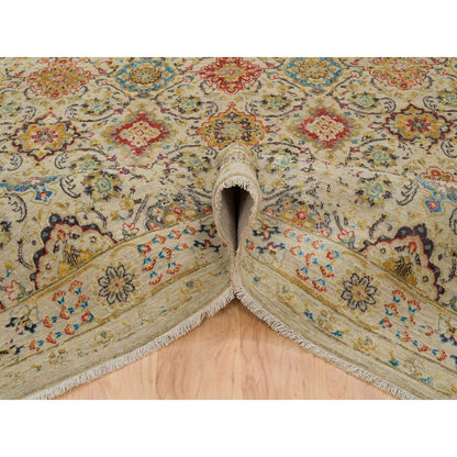 Transitional Wool & Silk Hand Knotted Rug Beige Beige 8.2X10.2 -O065029