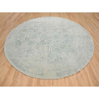 Transitional Wool & Silk Hand Loomed Rug Grey No Border 12.0X12.0 -O065032