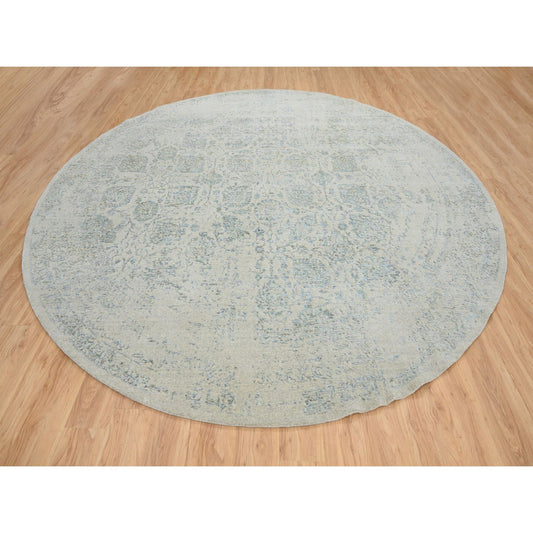 Transitional Wool & Silk Hand Loomed Rug Grey No Border 12.0X12.0 -O065032