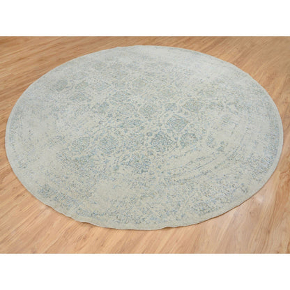 Transitional Wool & Silk Hand Loomed Rug Grey No Border 12.0X12.0 -O065032