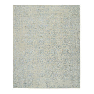 Transitional Wool & Silk Hand Loomed Rug Grey No Border 8.1X10.0 -O065034