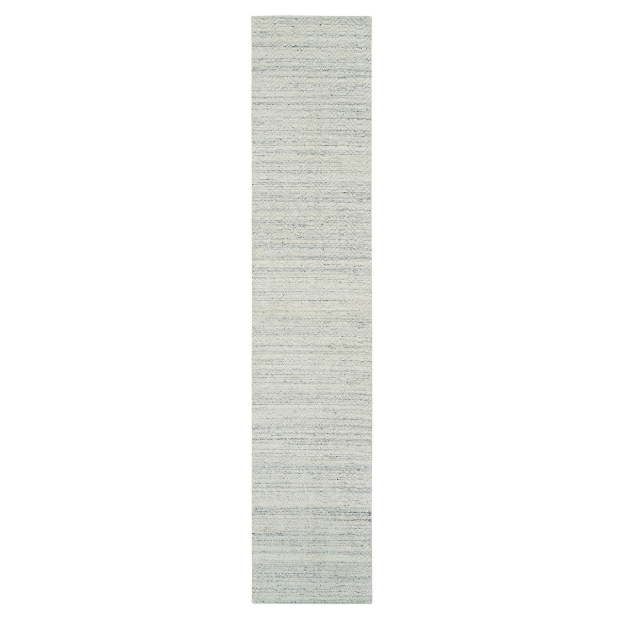 Beige 2'5" x 12'0" Modern and Contemporary Handloom Wool Rug - Sku: O065041