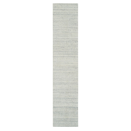 Modern and Contemporary Wool Hand Loomed Rug Beige No Border 2.5X12.0 -O065041