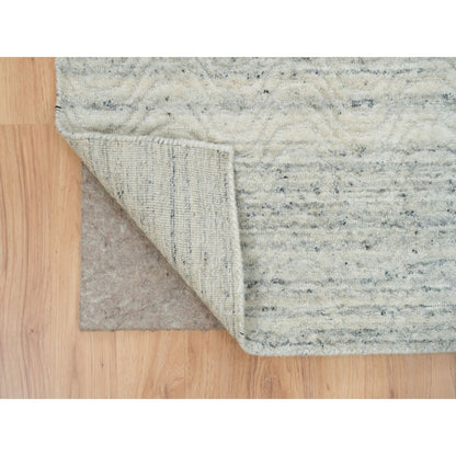 Modern and Contemporary Wool Hand Loomed Rug Beige No Border 2.5X12.0 -O065041