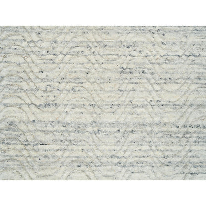 Modern and Contemporary Wool Hand Loomed Rug Beige No Border 2.5X12.0 -O065041