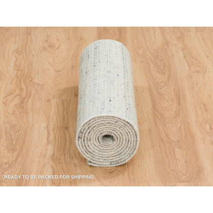 Modern and Contemporary Wool Hand Loomed Rug Beige No Border 2.5X12.0 -O065041