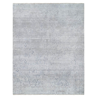 Transitional Wool & Silk Hand Knotted Rug Ivory No Border 11.9X15.0 -O065042