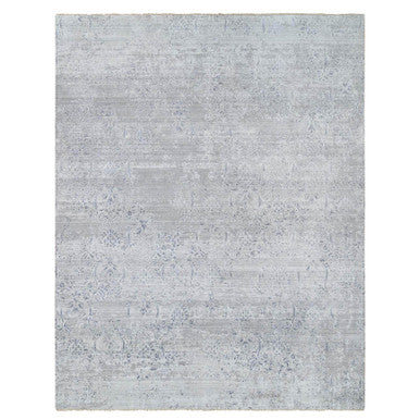 Transitional Wool & Silk Hand Knotted Rug Ivory No Border 11.9X15.0 -O065042
