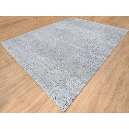 Transitional Wool & Silk Hand Knotted Rug Ivory No Border 11.9X15.0 -O065042