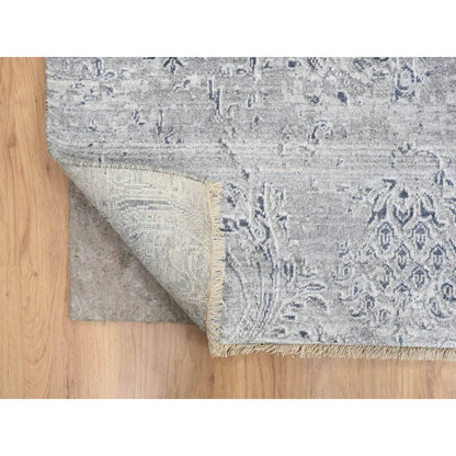 Transitional Wool & Silk Hand Knotted Rug Ivory No Border 11.9X15.0 -O065042