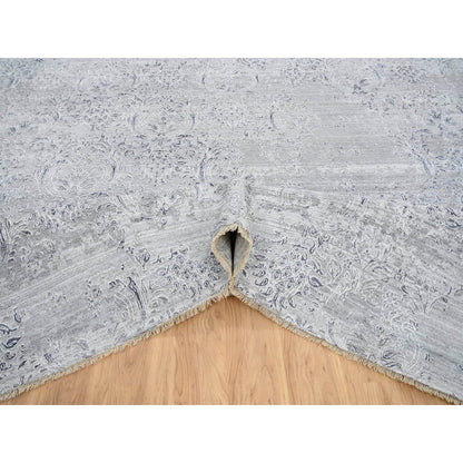 Transitional Wool & Silk Hand Knotted Rug Ivory No Border 11.9X15.0 -O065042